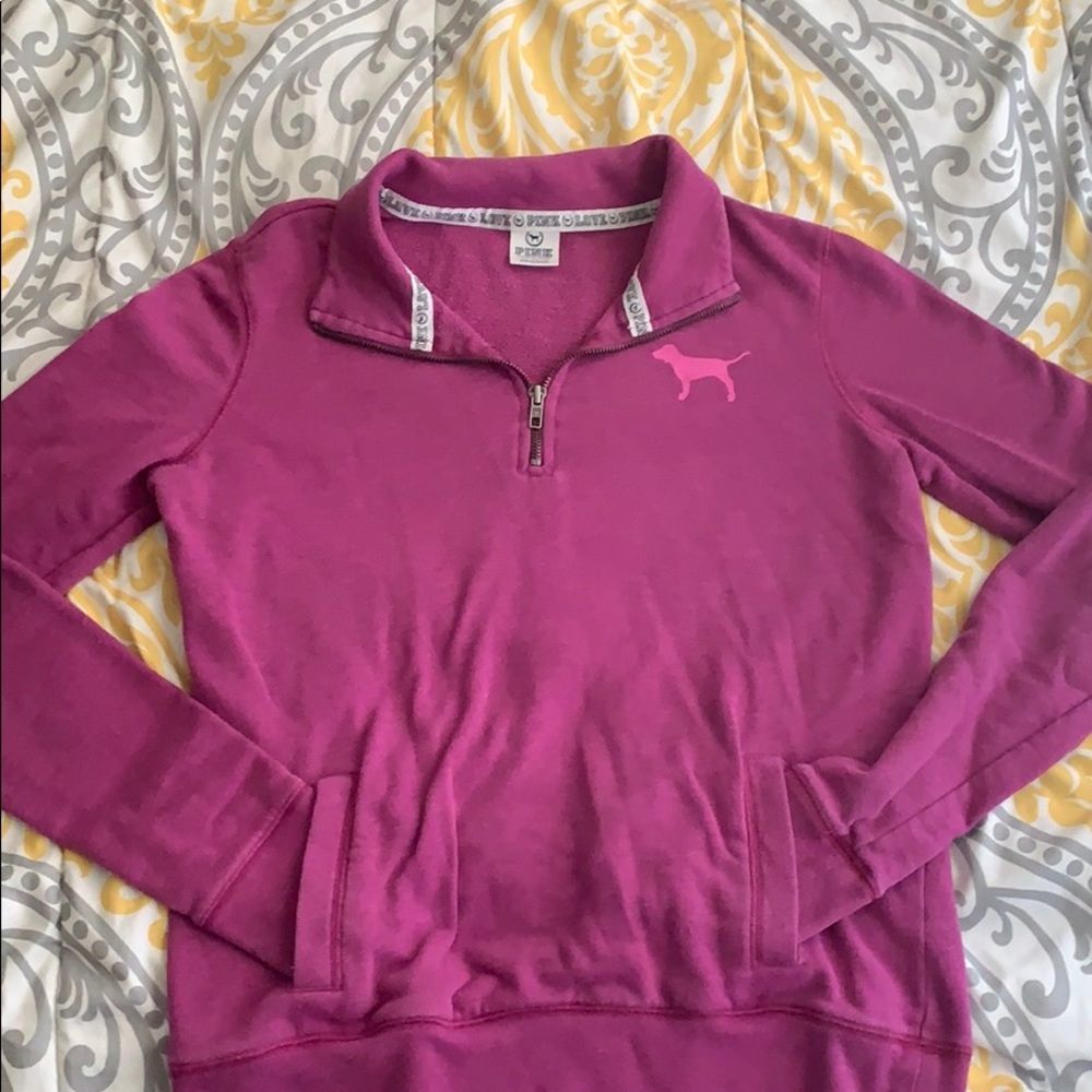 PINK 1/4 zip purple pullover